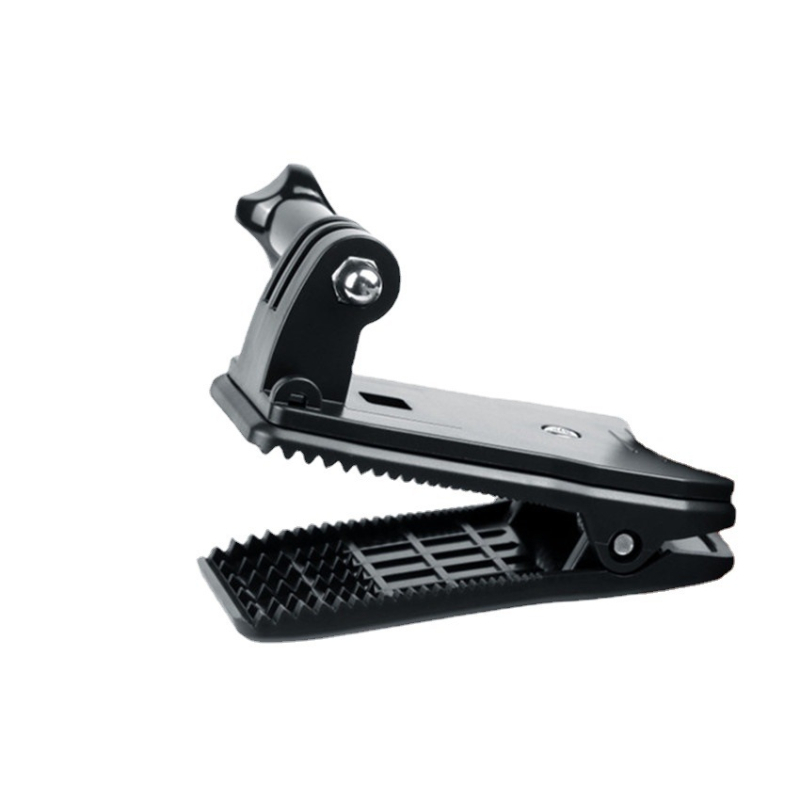 Clip pentru rucsac pentru camere de acțiune, reglaj 360°, conector AEE, construcție ABS+PC, șuruburi incluse, compatibil universal