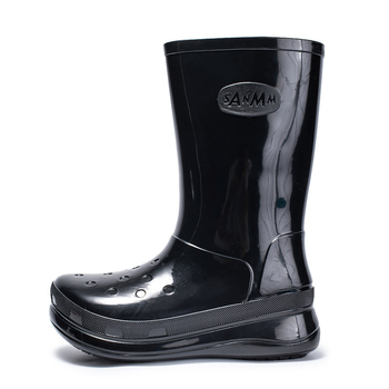 Ženske čizme za kišu do srednje duljine, PVC gornji dio, fleece podstava, vodootporne, niski pet 1–3 cm