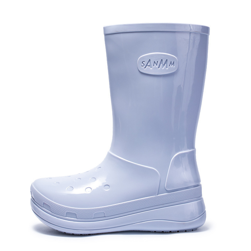 Ženske čizme za kišu do srednje duljine, PVC gornji dio, fleece podstava, vodootporne, niski pet 1–3 cm