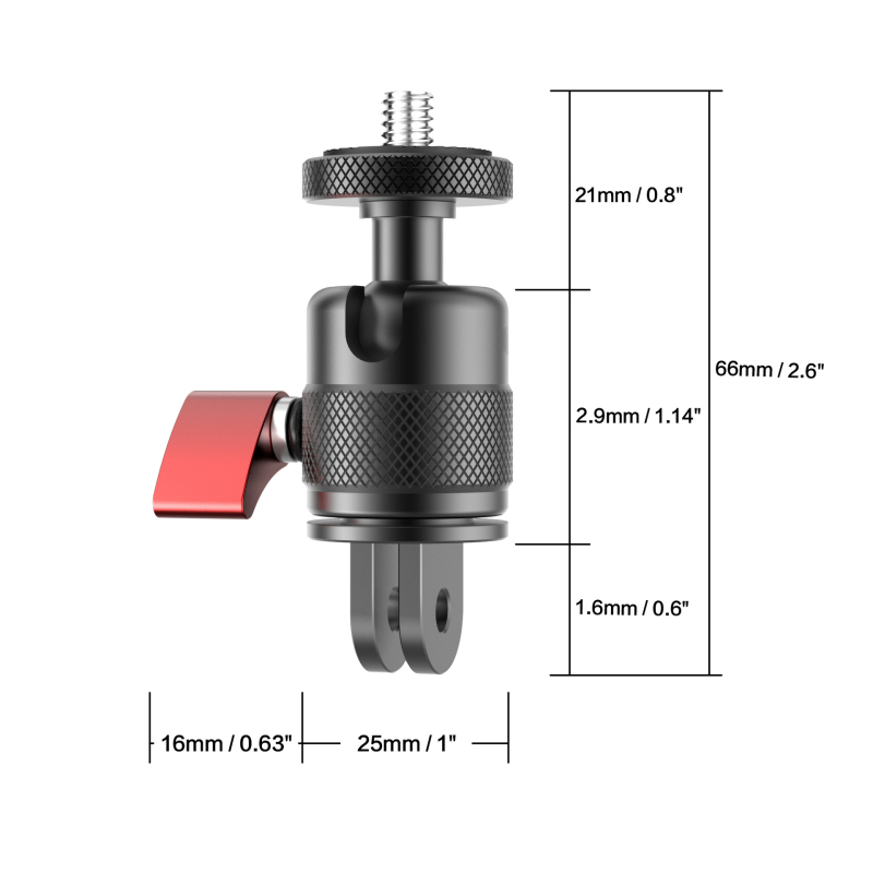 AL36 Metalni adapter s 360° rotacijom za GoPro 13/12 i Insta360 X4 | Materijal: aluminijska legura | Model: AL36 | Uključena univerzalna glava