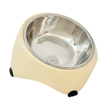 Δοχείο τροφίμων για γάτες και σκύλους με κεκλιμένο άκρο και αντιολισθητικό υπόστρωμα; υλικά PP, TPR και ανοξείδωτος χάλυβας