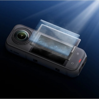 Zaštitni film od kaljenog stakla za Insta360 X5 s kontrolom temperature, Shadow Stone 360; materijal: kaljeno staklo i plastika; kompatibilno s X5; bez logotipa