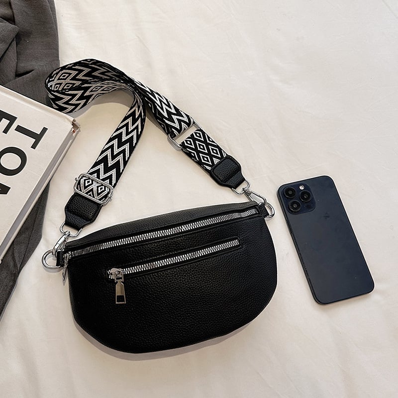 Geantă de damă crossbody din PU piele, închidere cu fermoar, căptușeală poliester, buzunar pentru telefon, finisaj moale
