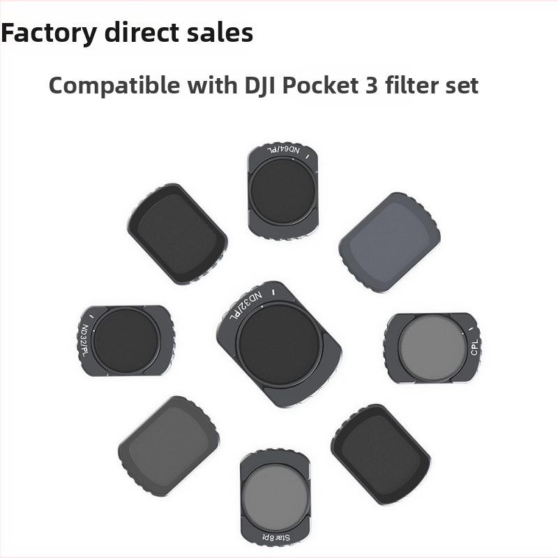 Pocket3 magnetický filter set s rámom z hliníkovej zliatiny a optickou šošovkou — obsahuje filtre ND/UV/CPL Zväčšenie/Filtr krásy, v puzdre