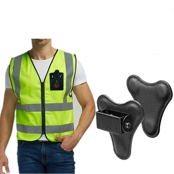 Príslušenstvo na nosenie na hrudi pre záznamník – OEM 6653, Koža a železný plech, Tlačené logo, PE balenie