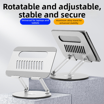 Držač za laptop s 360° rotacijom, aluminijska legura, universalna kompatibilnost, rotirajući dizajn, težina 1,347 kg
