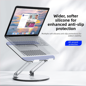 Držač za laptop s 360° rotacijom, aluminijska legura, universalna kompatibilnost, rotirajući dizajn, težina 1,347 kg
