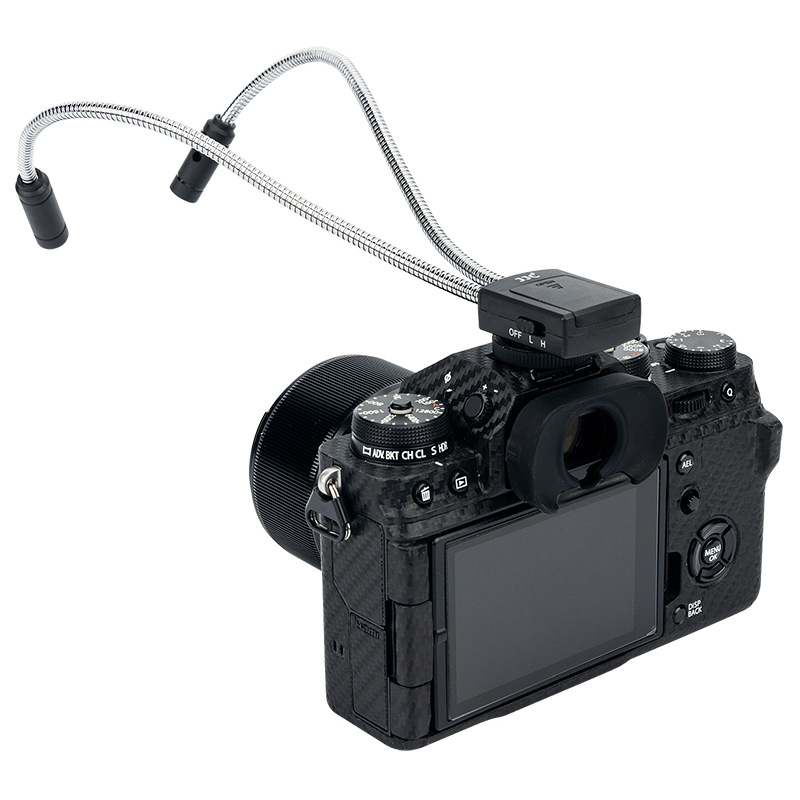JJC lampă LED macro profesională pentru camere mirrorless, 5600K, dimabilă, reglaj intensitate, CR2025 baterie, montaj pe hot shoe