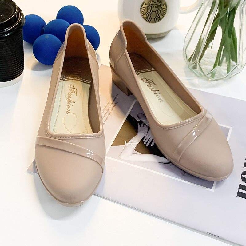 Ženske gumene čizme za kišu, niski dio, kratka cijev, srednji pet, protuklizna potplata, pogodne za kuhinju