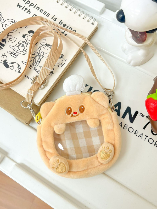 Монетник с плюшено мече – лек дизайн, подплата от найлон, за жени, ежедневна употреба