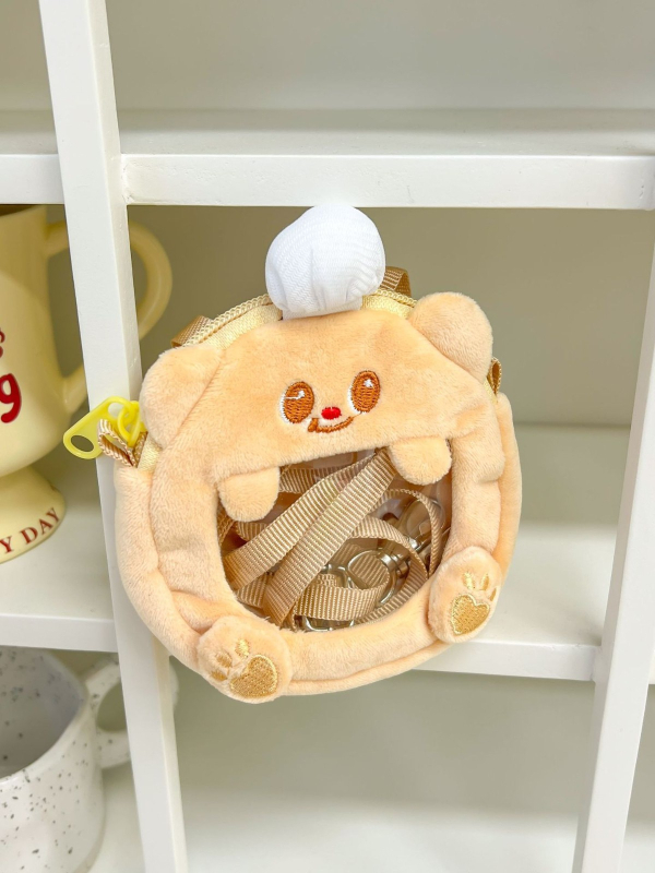 Монетник с плюшено мече – лек дизайн, подплата от найлон, за жени, ежедневна употреба