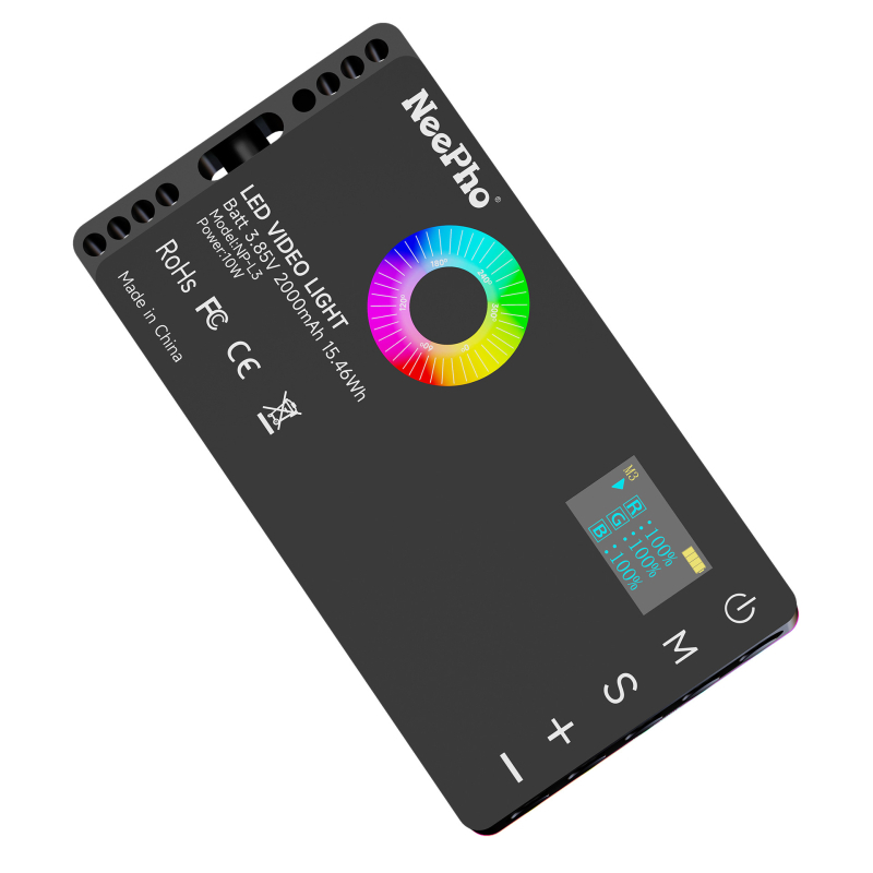 NP-L3 RGB fotografija dopunjujuće svjetlo za mobitel – prijenosno ručno svjetlo za live streaming i fotografiju, višenamjensko podešavanje, <10W, 3,7V