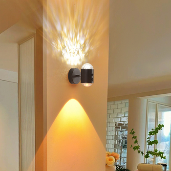 Zidna lampa s dinamičnim vodnim efektom, ambijentalno osvjetljenje — napajanje AC, zidna montaža