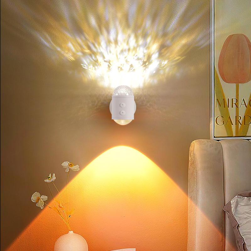 Zidna lampa s dinamičnim vodnim efektom, ambijentalno osvjetljenje — napajanje AC, zidna montaža