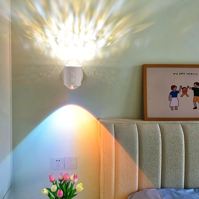 Zidna lampa s dinamičnim vodnim efektom, ambijentalno osvjetljenje — napajanje AC, zidna montaža