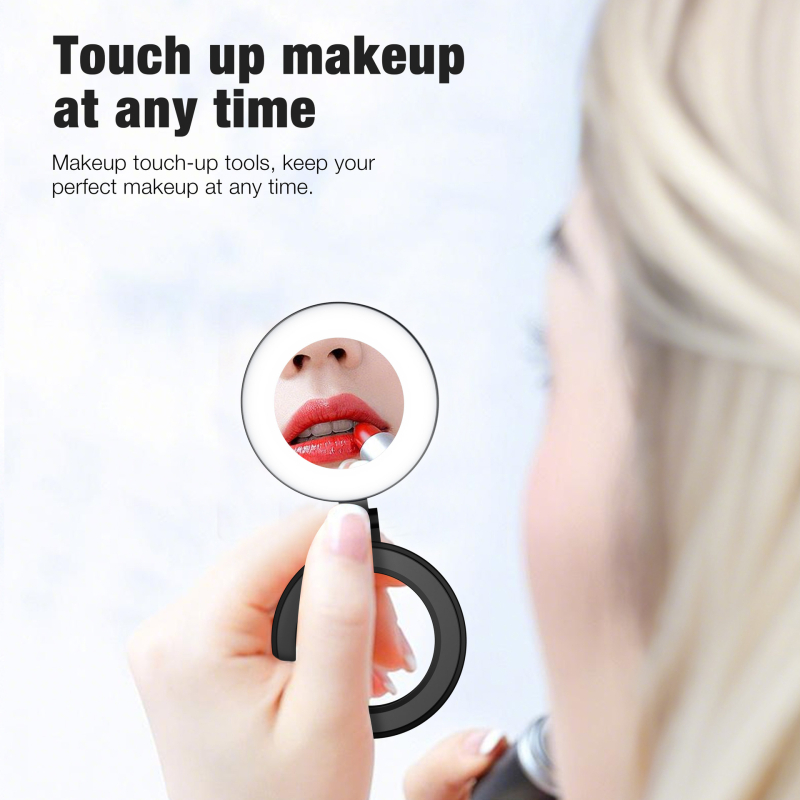 Összecsukható mágneses telefon világítás sminkhez és fotózáshoz, modell H22B, kevesebb mint 10W, 5V, három színhőmérséklet, kézben tartható, logó testreszabás támogatott, iPhone 12–16 kompatibilis