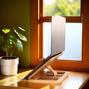 Drveni stolni nosač za laptop i tablet, sklopivi, podesivi po visini, prenosni (Materijal: Drvo; Marka: Daily Hundred; Kod proizvoda: A-1; Datum izdavanja: 2025; Oblika: Stol)