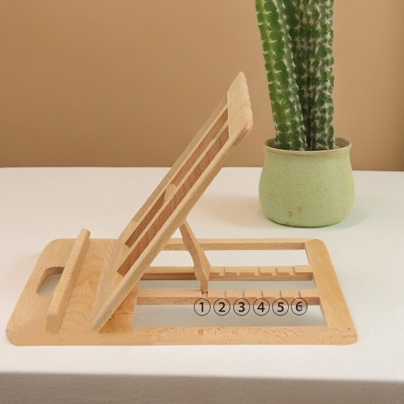 Drveni stolni nosač za laptop i tablet, sklopivi, podesivi po visini, prenosni (Materijal: Drvo; Marka: Daily Hundred; Kod proizvoda: A-1; Datum izdavanja: 2025; Oblika: Stol)