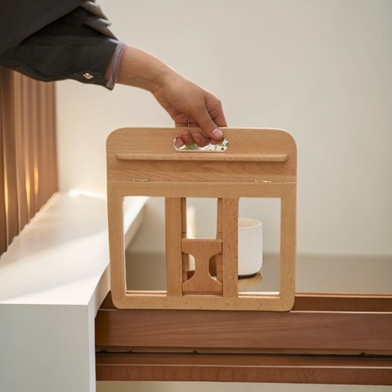 Drveni stolni nosač za laptop i tablet, sklopivi, podesivi po visini, prenosni (Materijal: Drvo; Marka: Daily Hundred; Kod proizvoda: A-1; Datum izdavanja: 2025; Oblika: Stol)