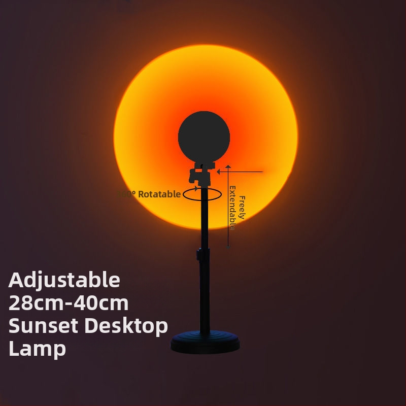 Regulējama saulrieta lampa - USB barošanas, sienas uzstādāmā guļamistabas atmosfēras gaisma, bez viedās vadības