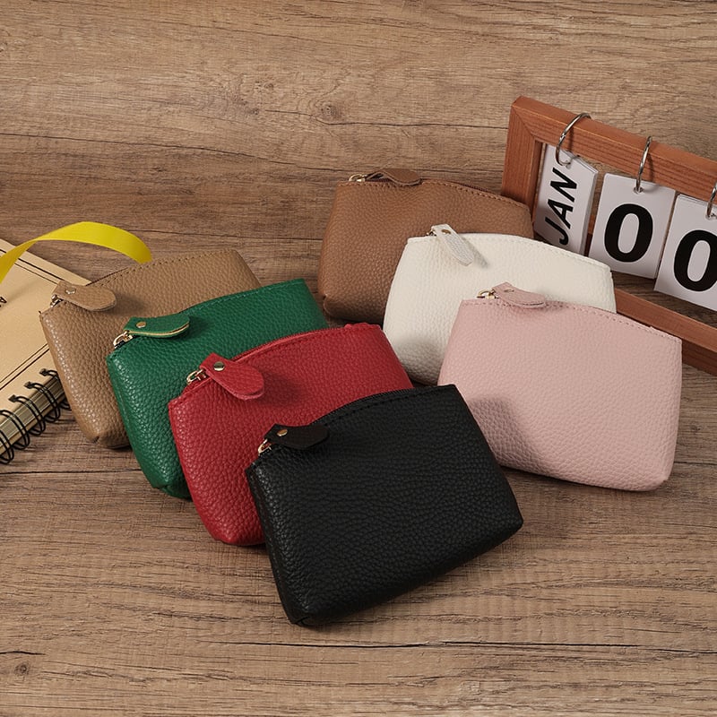 Дамски монетник с цип, PU материал, урбан прост стил, едноцветен дизайн, подплата найлон, лято 2024