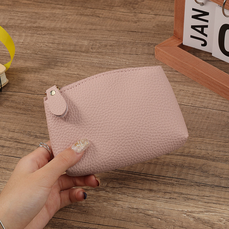 Дамски монетник с цип, PU материал, урбан прост стил, едноцветен дизайн, подплата найлон, лято 2024