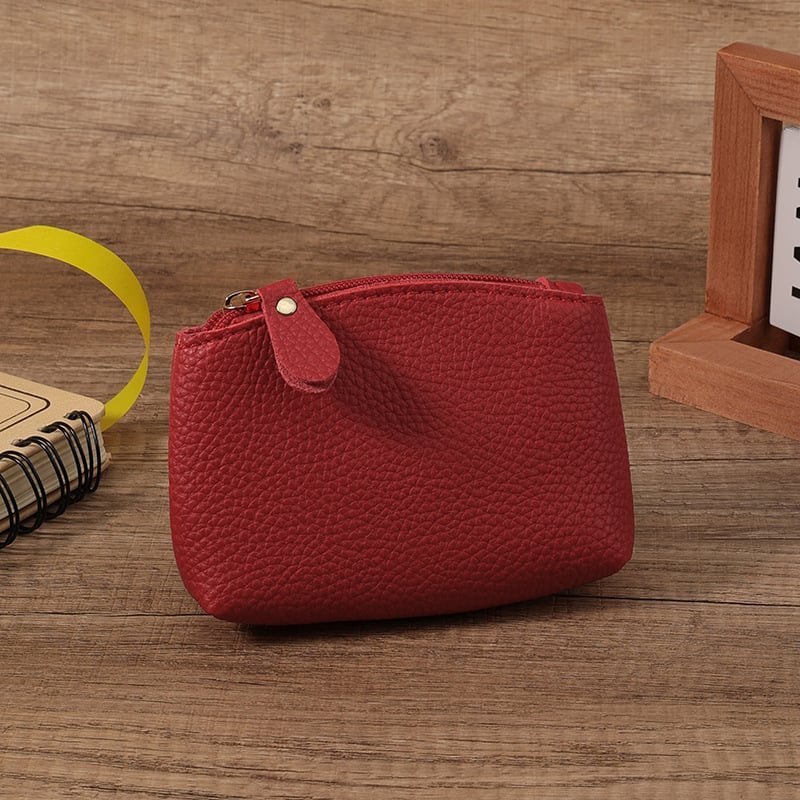 Дамски монетник с цип, PU материал, урбан прост стил, едноцветен дизайн, подплата найлон, лято 2024