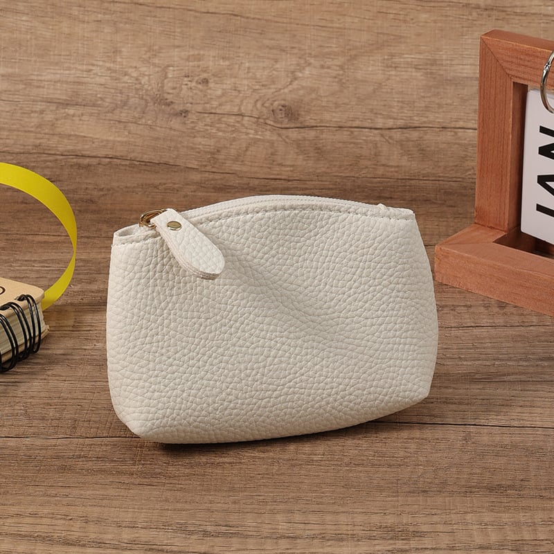 Дамски монетник с цип, PU материал, урбан прост стил, едноцветен дизайн, подплата найлон, лято 2024