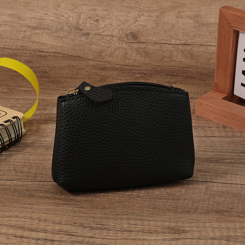 Дамски монетник с цип, PU материал, урбан прост стил, едноцветен дизайн, подплата найлон, лято 2024