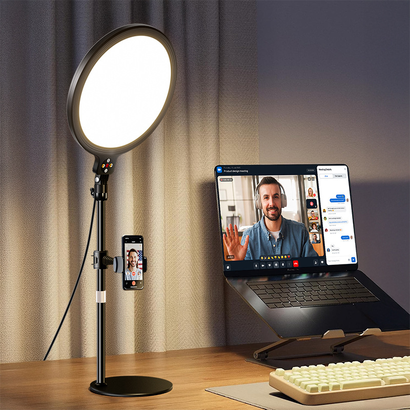 Suport pentru streaming live cu iluminare de umplere, temperatură de culoare reglabilă în trei trepte, putere 10–50W, 12V, model S30