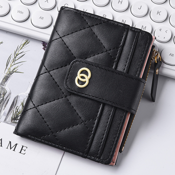 Зипер монетник с множество отделения за карти – дамски портфейл в урбан стил, PU материал, подплата от синтетична кожа, 2025 година, подходящ за ежедневна употреба