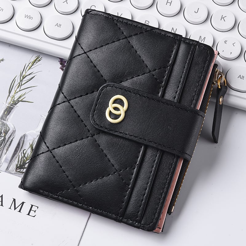 Зипер монетник с множество отделения за карти – дамски портфейл в урбан стил, PU материал, подплата от синтетична кожа, 2025 година, подходящ за ежедневна употреба