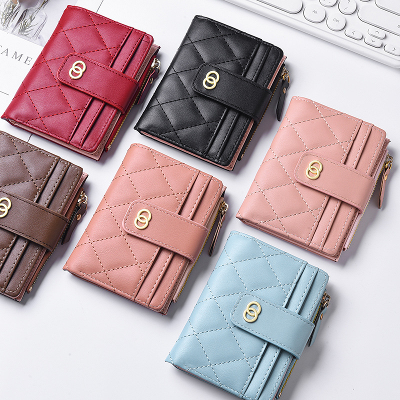 Зипер монетник с множество отделения за карти – дамски портфейл в урбан стил, PU материал, подплата от синтетична кожа, 2025 година, подходящ за ежедневна употреба