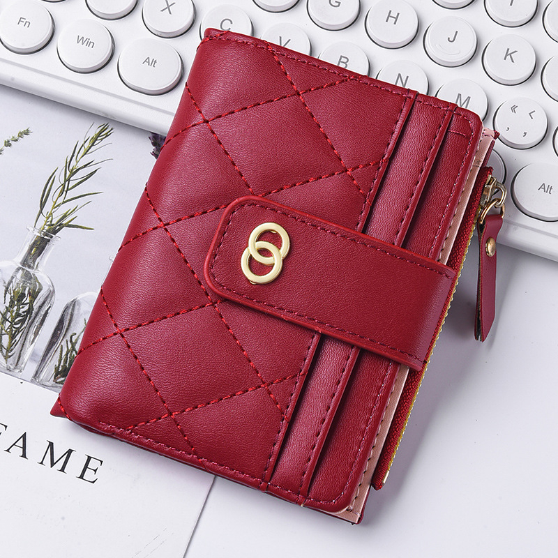 Зипер монетник с множество отделения за карти – дамски портфейл в урбан стил, PU материал, подплата от синтетична кожа, 2025 година, подходящ за ежедневна употреба