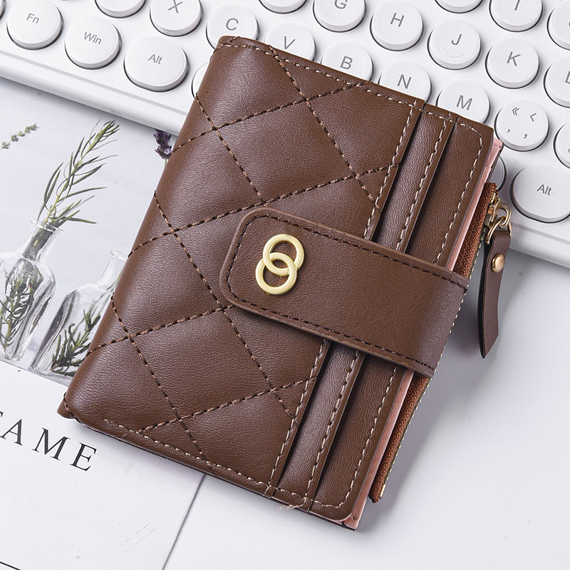 Зипер монетник с множество отделения за карти – дамски портфейл в урбан стил, PU материал, подплата от синтетична кожа, 2025 година, подходящ за ежедневна употреба