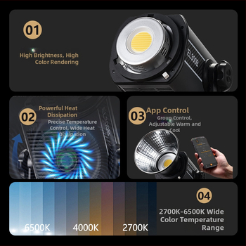 EL300 profesionalno osvjetljenje za prijenos uživo i EL200 COB LED svjetlo za fotografiju