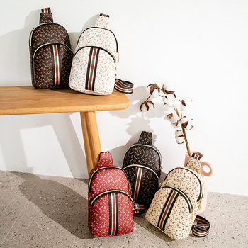 PU ženska chest bag s geometrijskim uzorkom, zatvarač, PU podstava, unutarnja džep