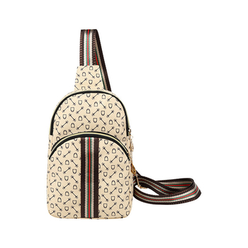 PU ženska chest bag s geometrijskim uzorkom, zatvarač, PU podstava, unutarnja džep