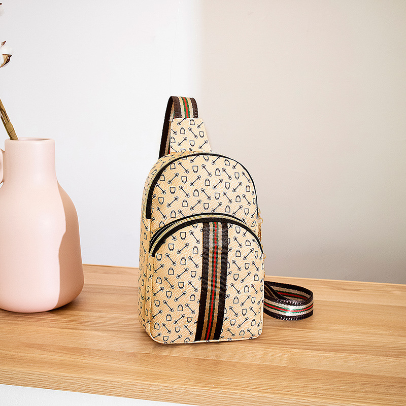 PU ženska chest bag s geometrijskim uzorkom, zatvarač, PU podstava, unutarnja džep