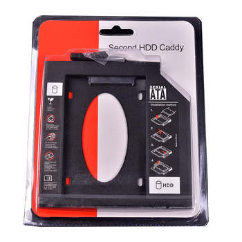 Portatīvā datora optiskā diska ligzdas cietā diska turētājs, plastmasas, HDD/SSD atbalsts, OEM apstrāde