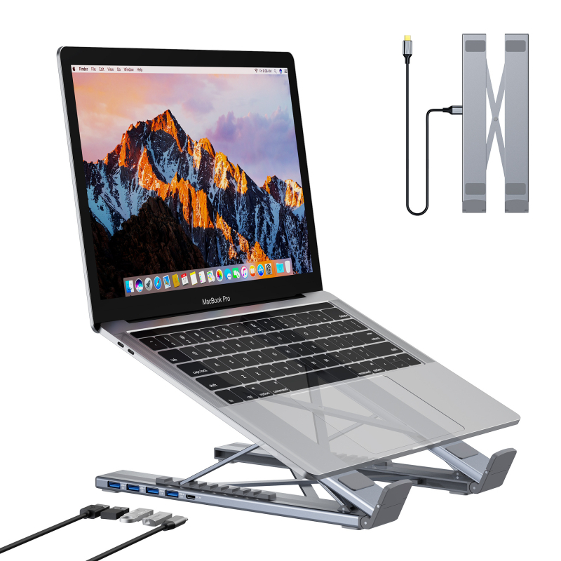 Aluminijski stolni hub s 5-portnim sklopivim podesivim držačem, težina 429 g