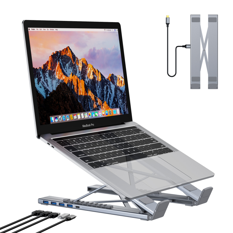 Aluminijski stolni hub s 5-portnim sklopivim podesivim držačem, težina 429 g