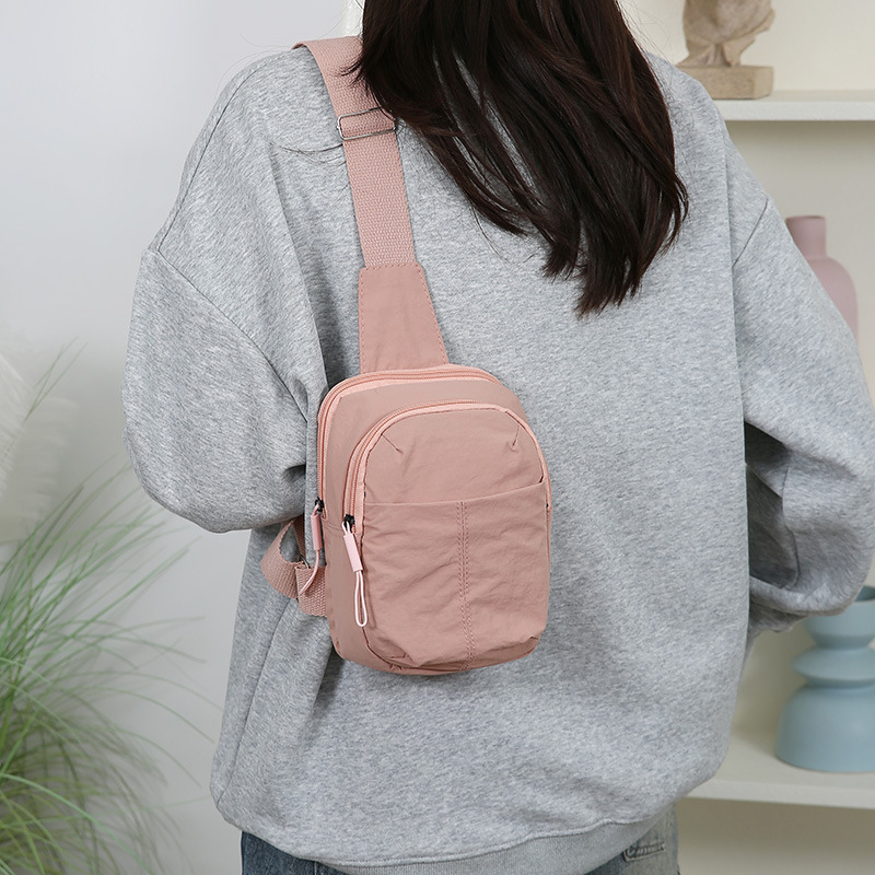 Crossbody taška na telefón, veľká kapacita, nylon, mestský minimalistický štýl, zips, vnútorná kapsa na telefón, na každodenné použitie