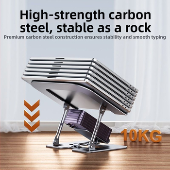 Kovová skladacia držiak pre notebook, telefón a tablet – viacerofunkčný domáci kancelársky stojan, univerzálna kompatibilita s iPad, iPhone generáciami a iPod touch 4. generácie; hmotnosť 1260 g