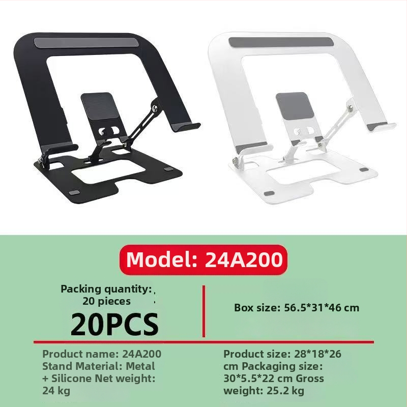 Kovová skladacia držiak pre notebook, telefón a tablet – viacerofunkčný domáci kancelársky stojan, univerzálna kompatibilita s iPad, iPhone generáciami a iPod touch 4. generácie; hmotnosť 1260 g