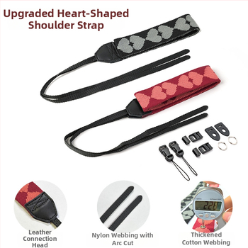 Univerzálny cross-body popruh na kameru, zosilnený tlakový dizajn, tkaný popruh, retro dizajn srdca, kompatibilný s rôznymi bezzrkadlovými fotoaparátmi