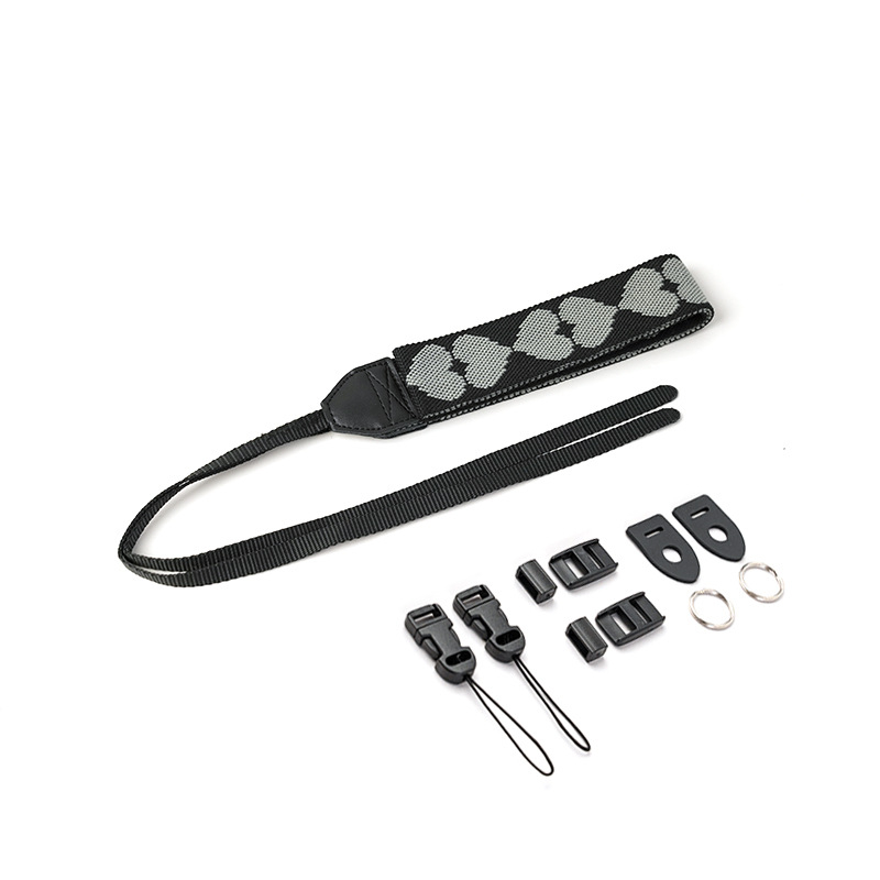 Univerzálny cross-body popruh na kameru, zosilnený tlakový dizajn, tkaný popruh, retro dizajn srdca, kompatibilný s rôznymi bezzrkadlovými fotoaparátmi