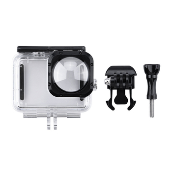 GoPro HERO9/HERO10 Wide-Angle Lens Mod în husă impermeabilă – PC + sticlă optică temperată + butoane din oțel inoxidabil 316, include bază și șurub, 40 m adâncime