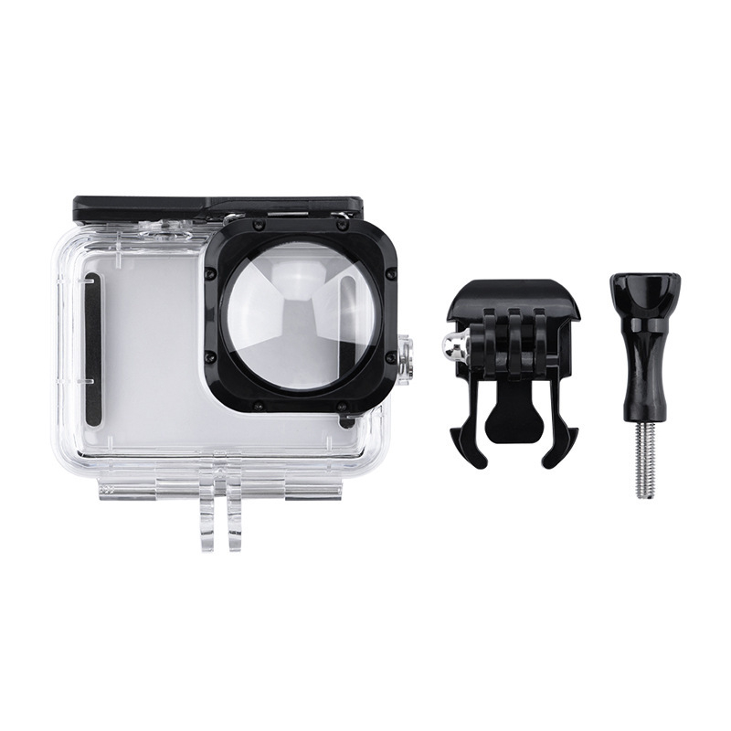 GoPro HERO9/HERO10 Wide-Angle Lens Mod în husă impermeabilă – PC + sticlă optică temperată + butoane din oțel inoxidabil 316, include bază și șurub, 40 m adâncime