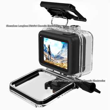 Vodotesné puzdro GoPro 8 CN-76 — PC + tvrdené sklo, vodotesný ochranný kryt pre GoPro 8, možnosť tlače loga